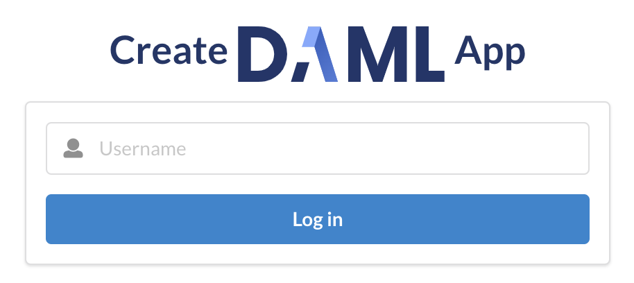 Login screen for the create-daml-app