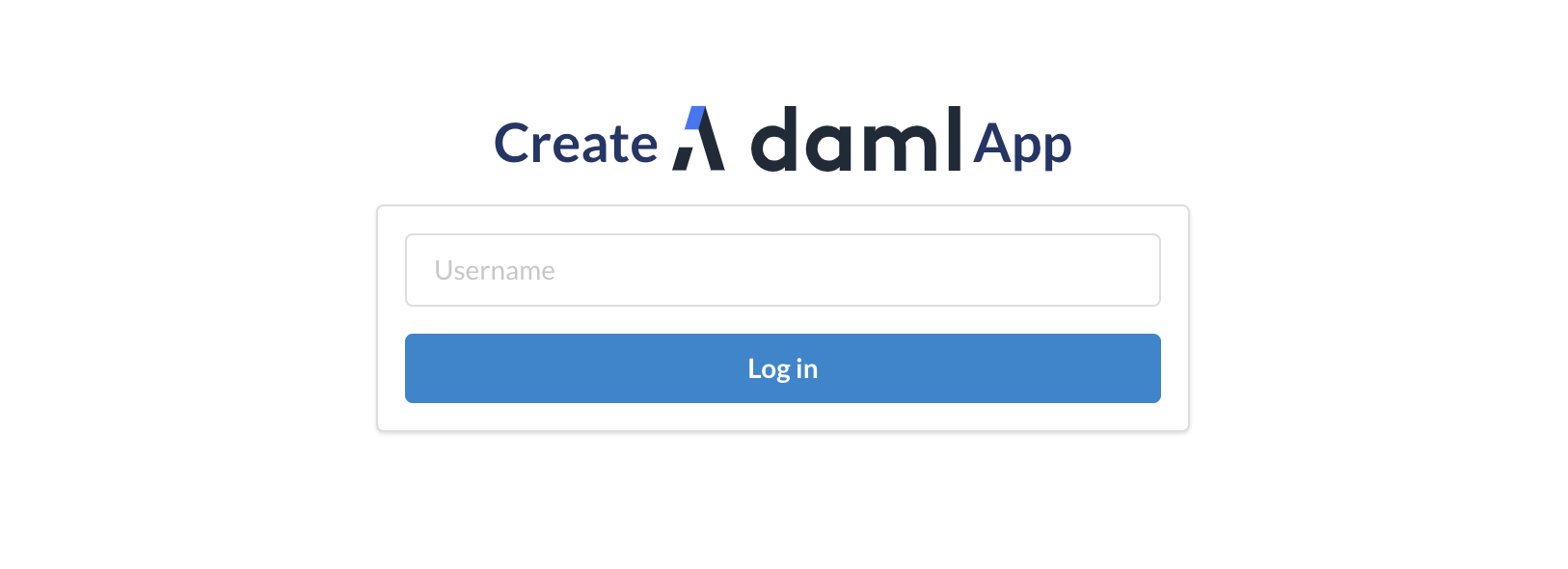 Login screen for the create-daml-app