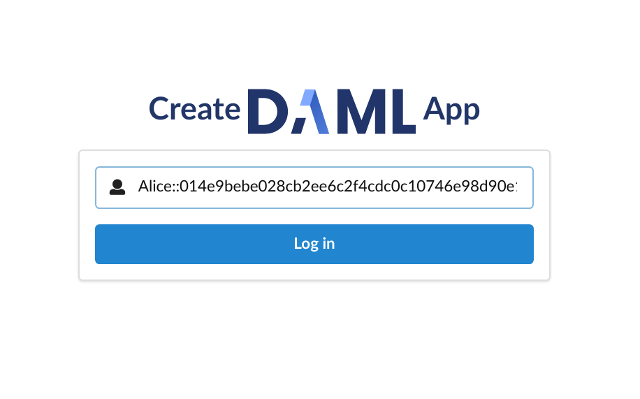 Logging into Create Daml App as Alice