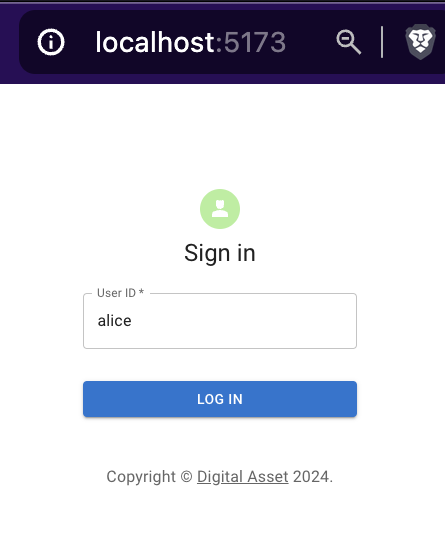 Alice localhost frontend UI