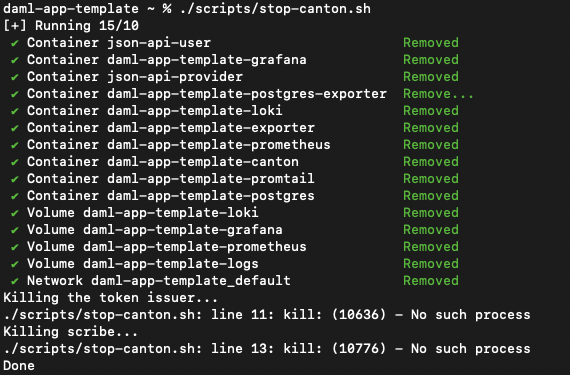 Stop canton script terminal output