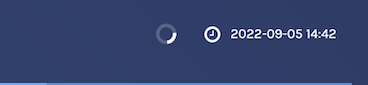The circular In Progress icon next to the date and time in the navbar.